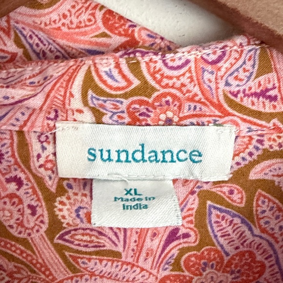 SUNDANCE Poppy Bloom Cotton Paisley Floral Long Sleeve Top Tunic Size XL - Picture 4 of 6